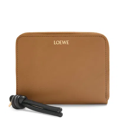 Loewe Leather Knot Zip-around Wallet In Brown