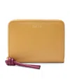 Loewe Leather Knot Zip-around Wallet In Ivory