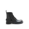 Loewe Campo Lace-up Leather Boots In Black