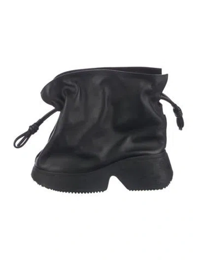 Pre-owned Loewe Leather Lace-up Boots In Black