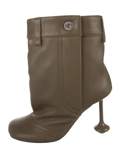 Pre-owned Loewe Leather Lace-up Boots In Brown