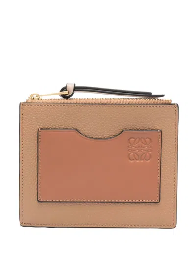 Loewe Leather Large Card Holder In Brown
