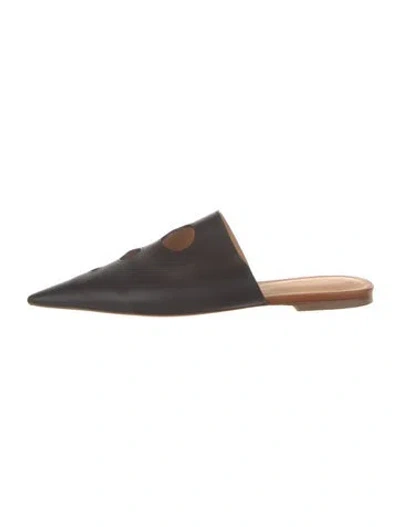 Pre-owned Loewe Leather Lasercut Accents Mules In Black