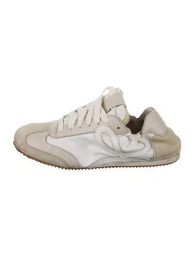 Pre-owned Loewe Leather Leather Trim Embellishment Sneakers In Neutral