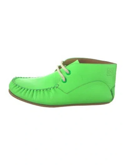 Pre-owned Loewe Leather Loafer Sneakers In Green