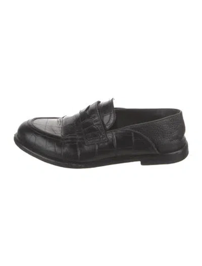 Pre-owned Loewe Leather Loafers In Black
