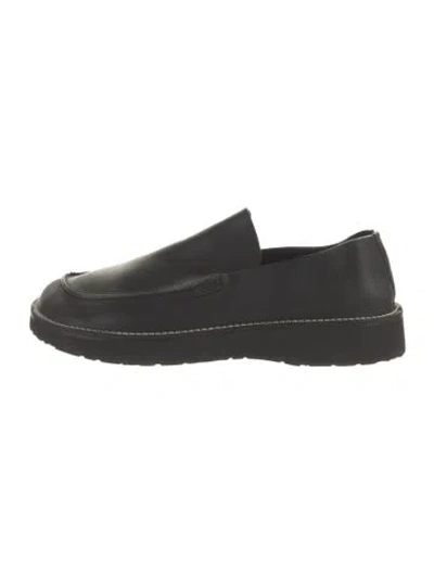 Pre-owned Loewe Leather Loafers In Black