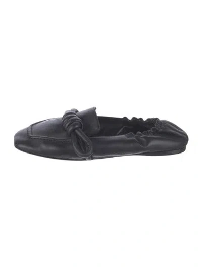 Pre-owned Loewe Leather Loafers In Black