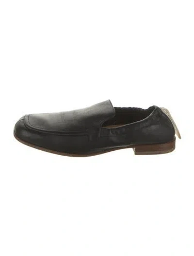 Pre-owned Loewe Leather Loafers In Black