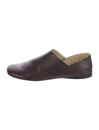 Pre-owned Loewe Leather Loafers In Brown