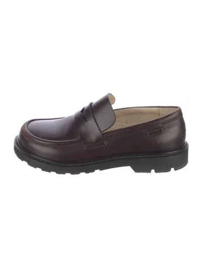 Pre-owned Loewe Leather Loafers In Brown