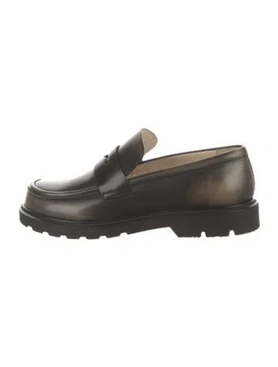 Pre-owned Loewe Leather Loafers In Brown