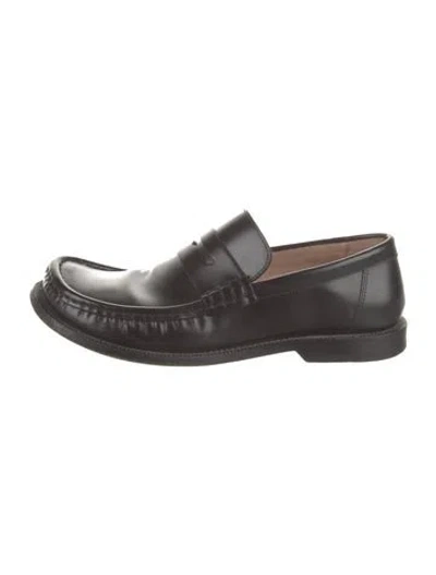 Pre-owned Loewe Leather Loafers In Brown