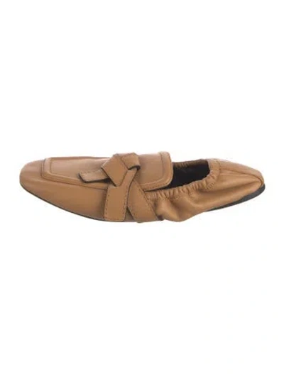 Pre-owned Loewe Leather Loafers In Brown