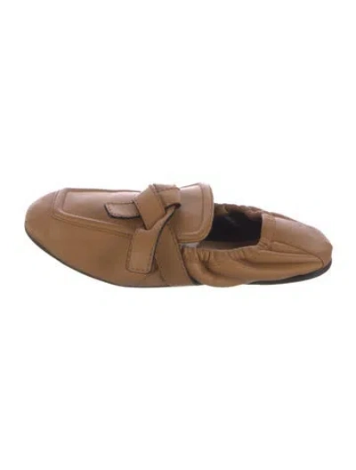 Pre-owned Loewe Leather Loafers In Brown