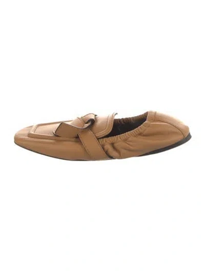 Pre-owned Loewe Leather Loafers In Brown