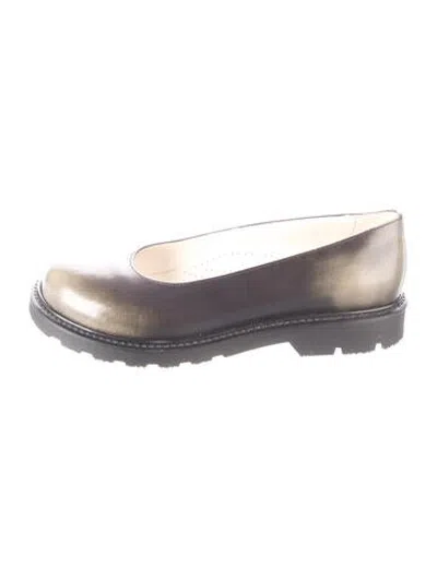 Pre-owned Loewe Leather Loafers In Grey