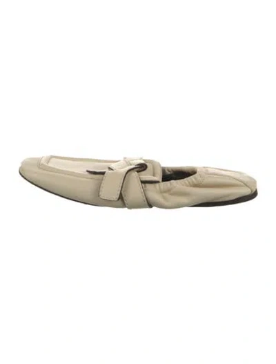 Pre-owned Loewe Leather Loafers In Neutrals