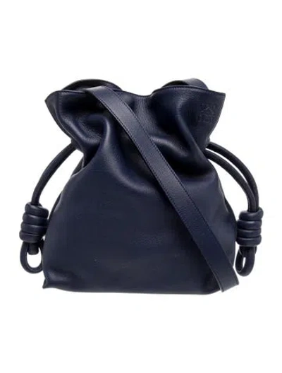 Pre-owned Loewe Leather  Flamenco Mini In Blue