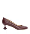 Loewe Round-headed High Heels In Burgundy