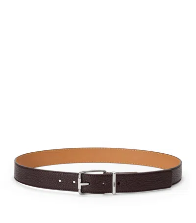 Loewe Leather Logo Buckle Belt In Blue