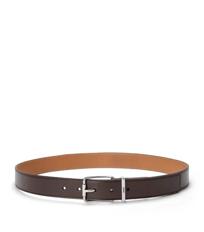 Loewe Leather Logo Buckle Belt In Brown