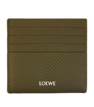 Loewe Leather Logo Card Holder In Green