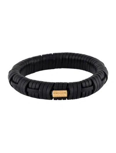 Pre-owned Loewe Leather Luxury Woven Bangle Bracelet, 7.25" In Multi