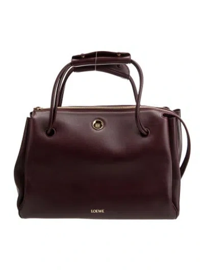 Pre-owned Loewe Leather Madrid Large 2025 In Burgundy