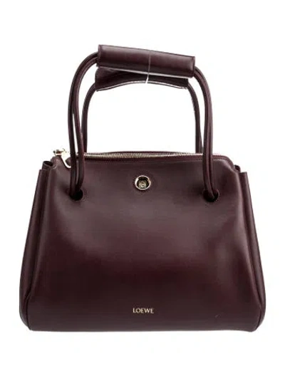 Pre-owned Loewe Leather Madrid Medium 2025 In Burgundy
