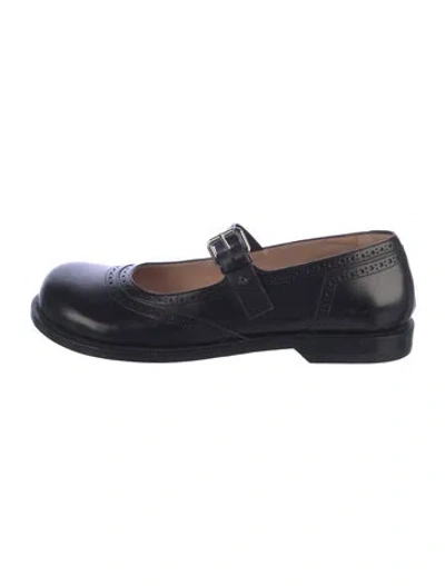 Pre-owned Loewe Leather Mary Jane Flats In Black/blue