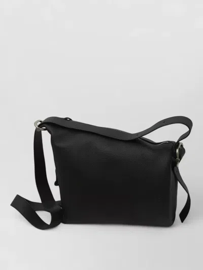 Loewe Leather Medium Bucket Crossbody Bag In Black