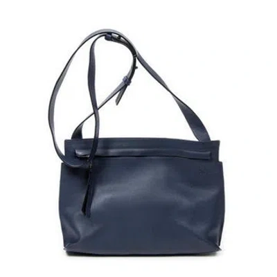 Pre-owned Loewe Leather Medium T Messenger In Blue