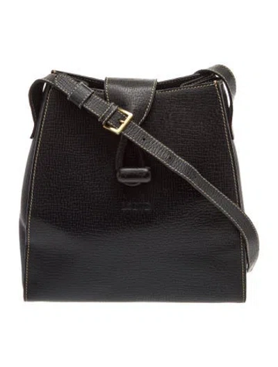 Pre-owned Loewe Leather Messenger Bag In Black