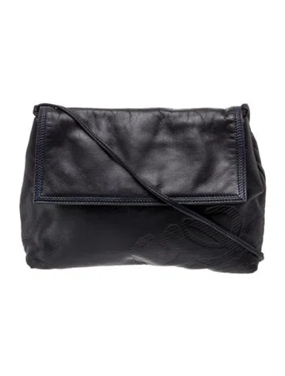 Pre-owned Loewe Leather Messenger Bag In Blue