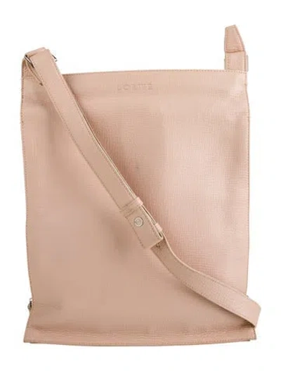 Pre-owned Loewe Leather Messenger Bag In Neutral