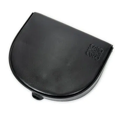Pre-owned Loewe Leather Mini Heel Pouch In Black