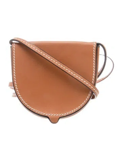 Pre-owned Loewe Leather Mini Heel Pouch Crossbody In Brown