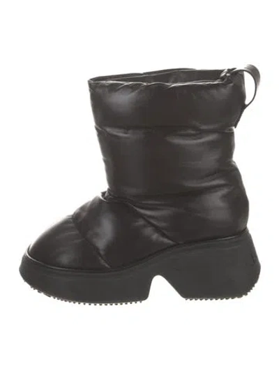 Pre-owned Loewe Leather Moto Boots In Black