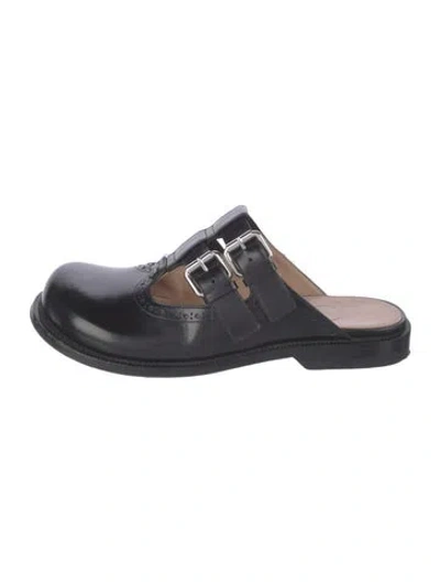 Pre-owned Loewe Leather Mules In Black