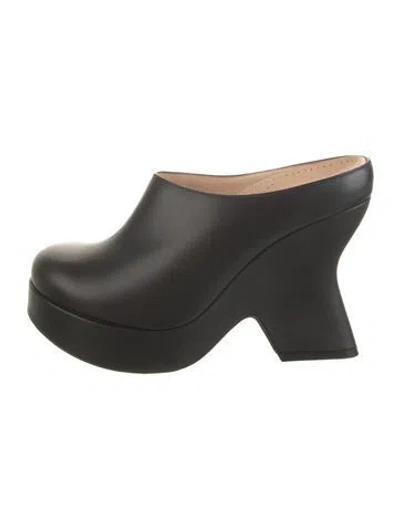 Pre-owned Loewe Leather Mules In Black
