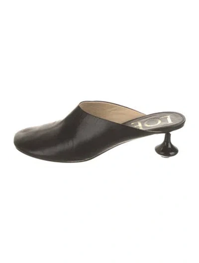 Pre-owned Loewe Leather Mules In Black