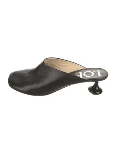 Pre-owned Loewe Leather Mules In Black