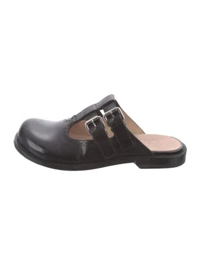 Pre-owned Loewe Leather Mules In Black