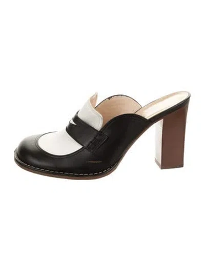 Pre-owned Loewe Leather Mules In Black