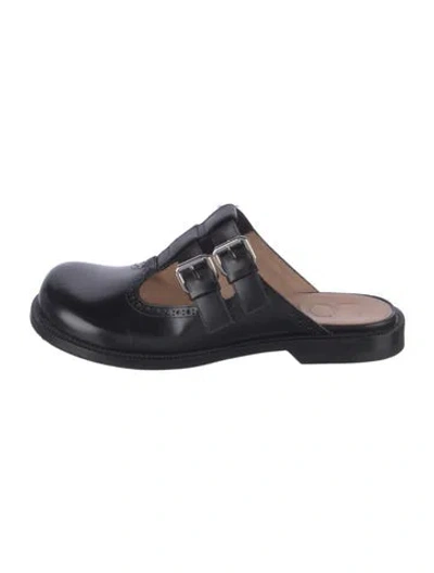 Pre-owned Loewe Leather Mules In Black