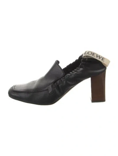 Pre-owned Loewe Leather Mules In Black