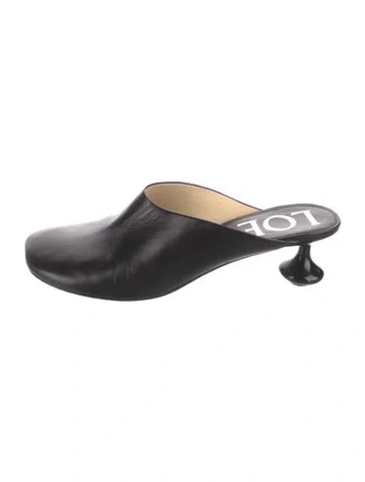 Pre-owned Loewe Leather Mules In Black