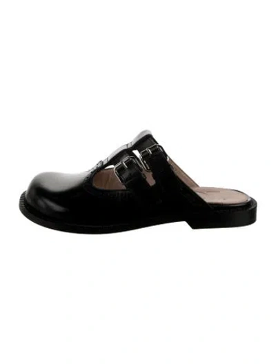 Pre-owned Loewe Leather Mules In Black
