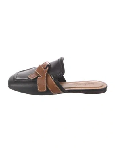 Pre-owned Loewe Leather Mules In Black